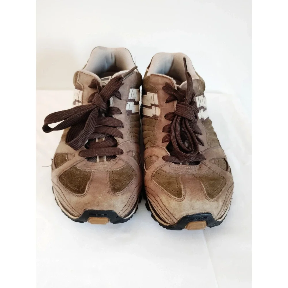 Skechers Sport Energy After Burn Men 9.5 Brown Olive Comfy Lifestyle Brand Shoes